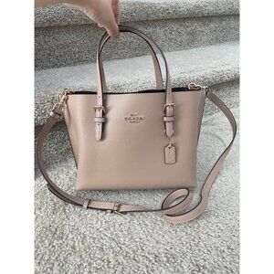 NWT COACH MOLLIE TOTE 25  C4084 Taupe Oxblood